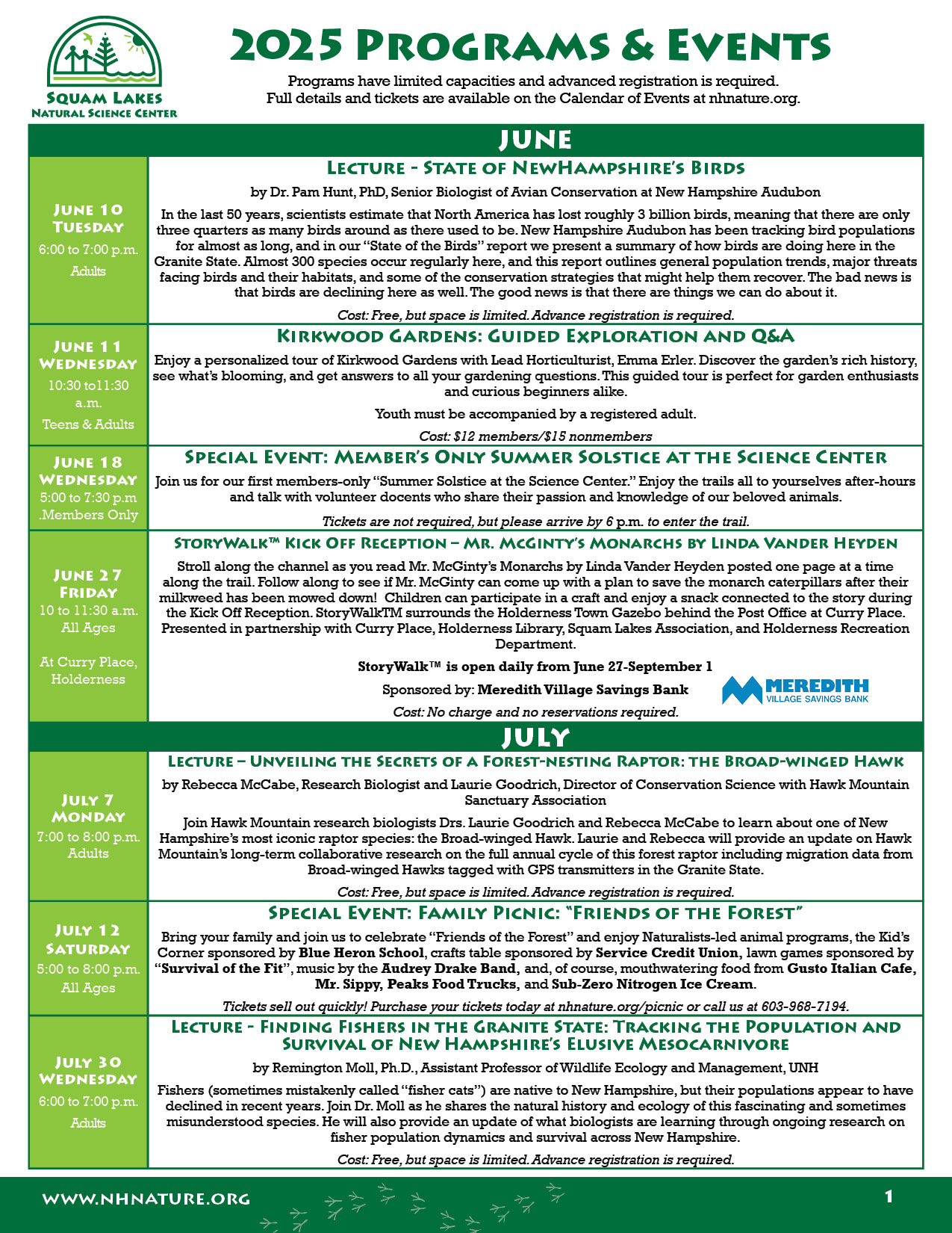2025 Programs and Events