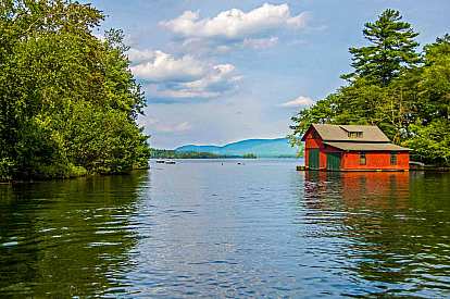 View from Squam Channel entering Squam Lake