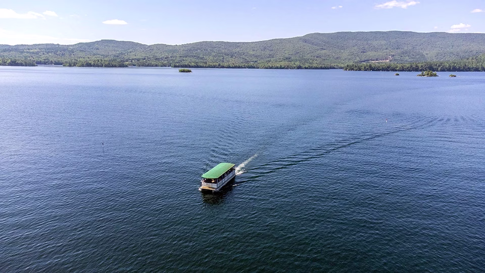Pontoon Boat on Squam Lake